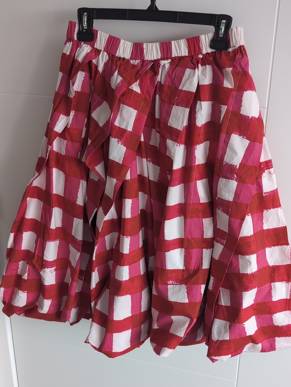 Marni x Uniqlo Graphic Check Midi Voluminous Skirt Size M